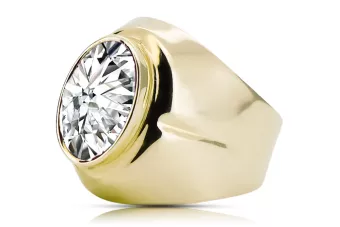 Zirkon 14 Karat Gelbgold Ring Vintage Handwerk vrc296y